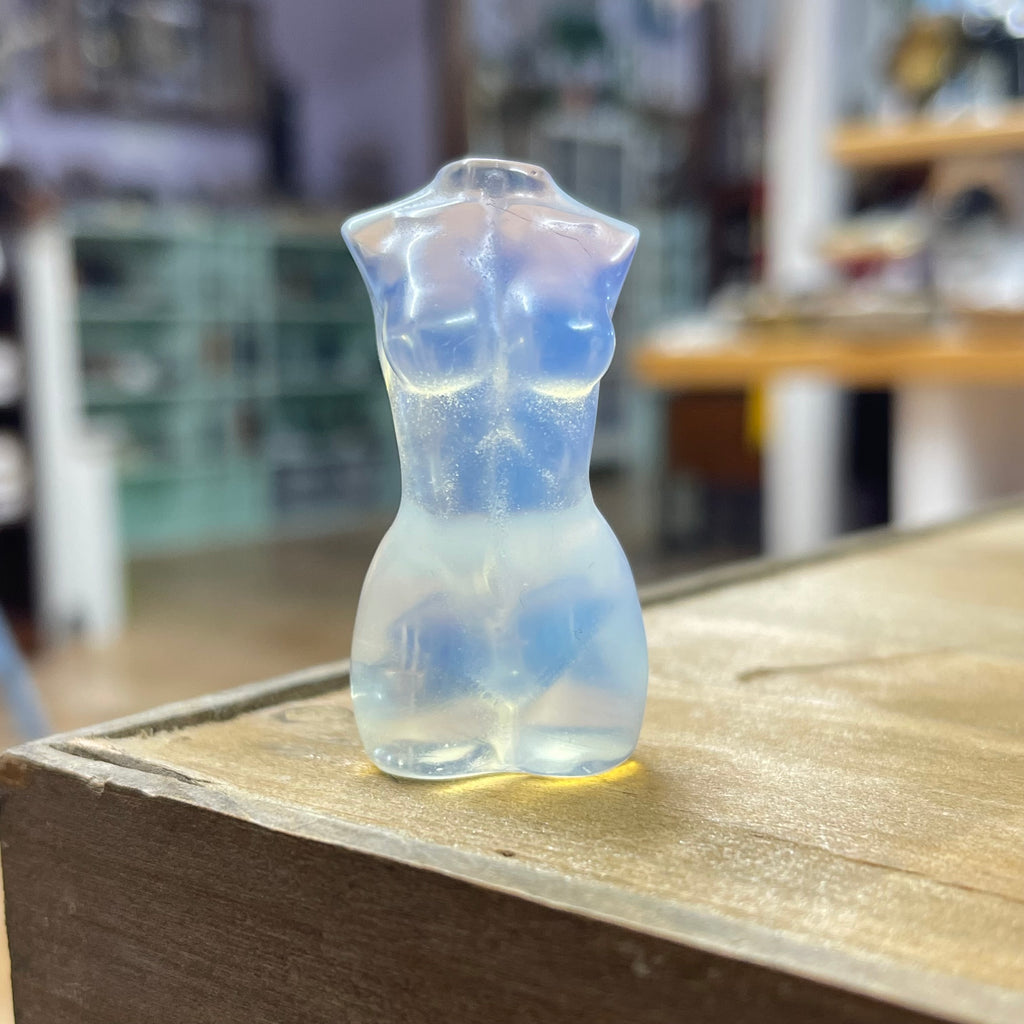 White Opalite body carving