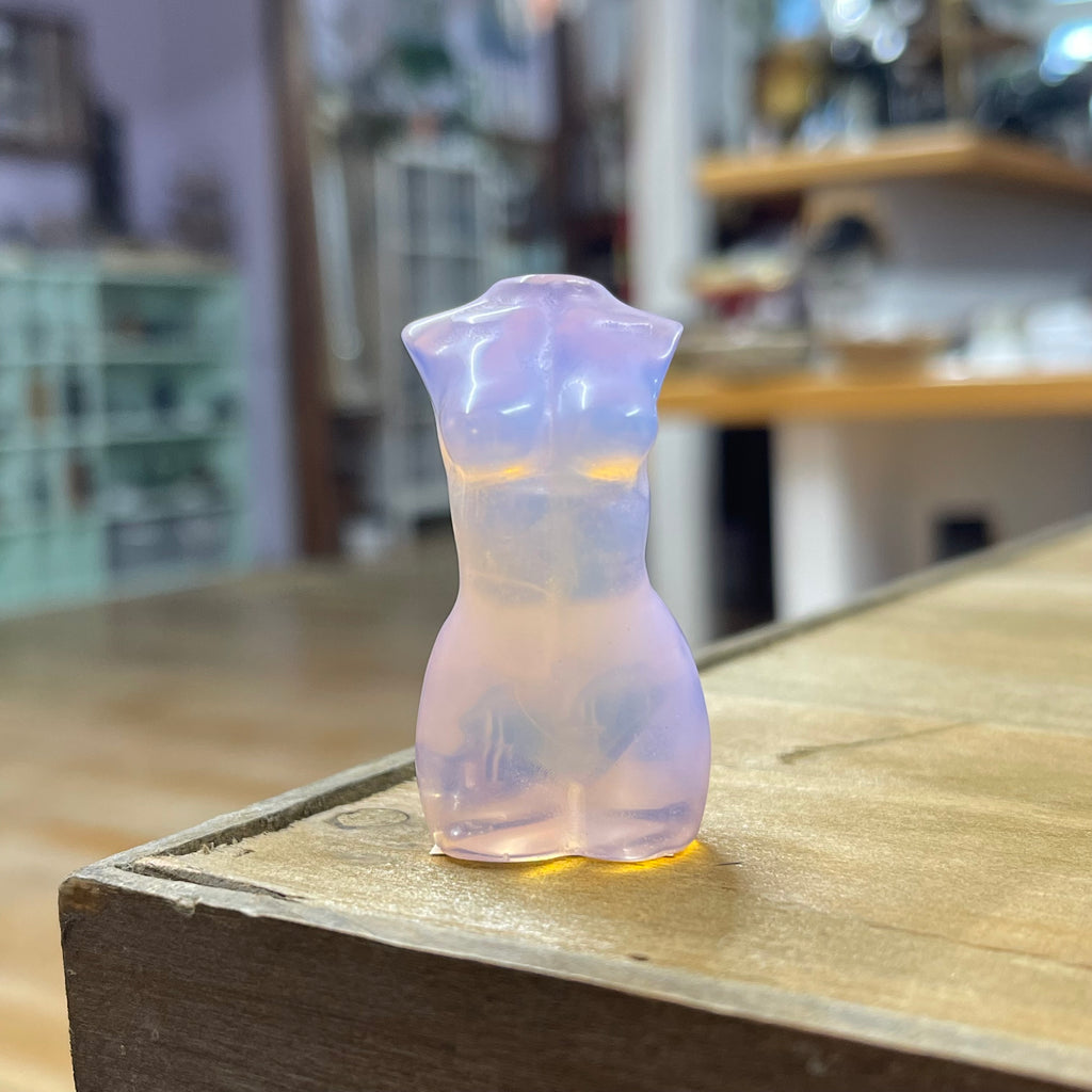 Pink Opalite body carving